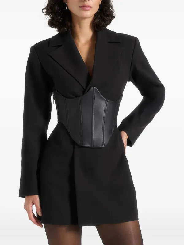 corset waist blazer dress Women's Tailored Blazer Dress With Reversible Corset - Black - US 10 - Lacey