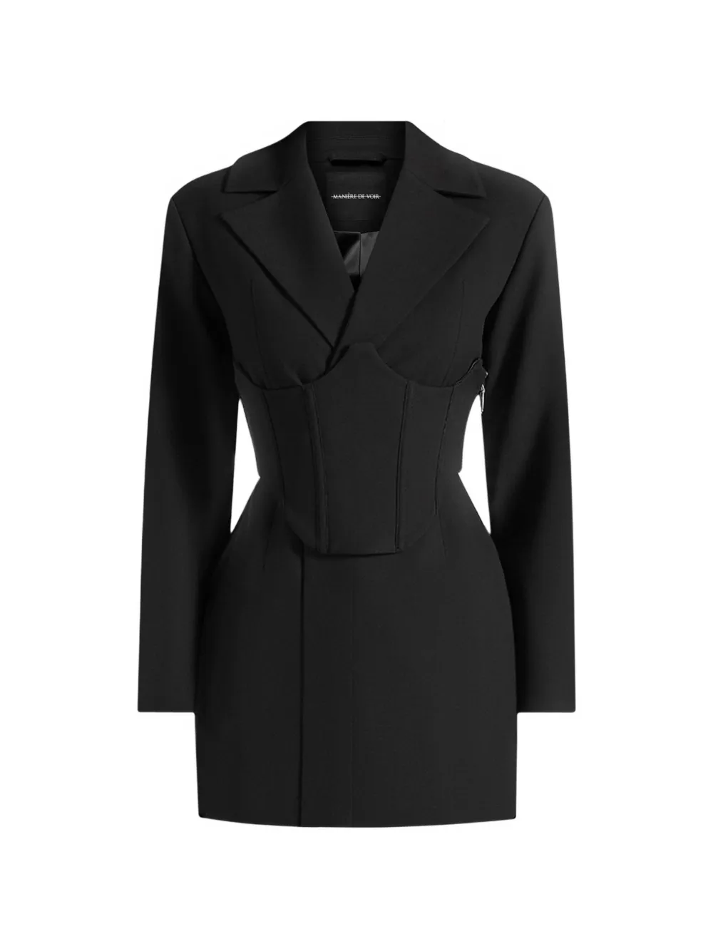 Manière De Voir Lacey corset-detail mini dress - Nero