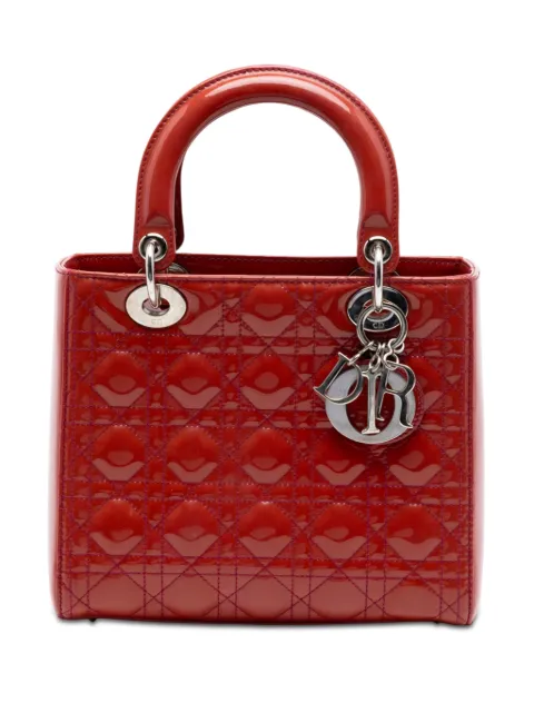 Christian Dior Pre-Owned 2010 Medium Patent Cannage Lady Dior satchel