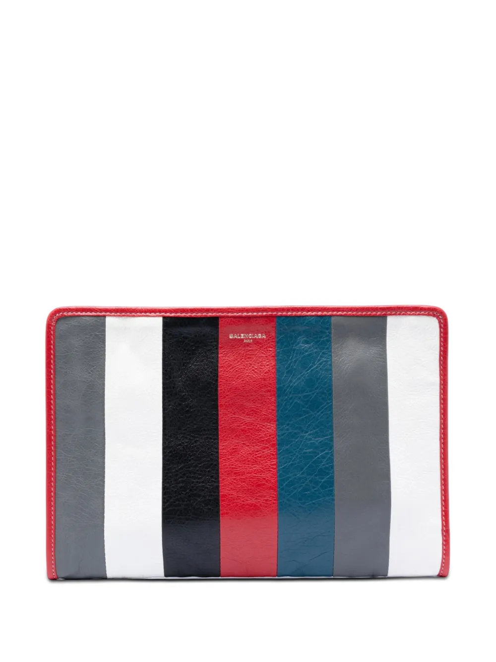 Balenciaga Pre-Owned 2017 Lambskin Striped Bazar clutch bag - Multicolore