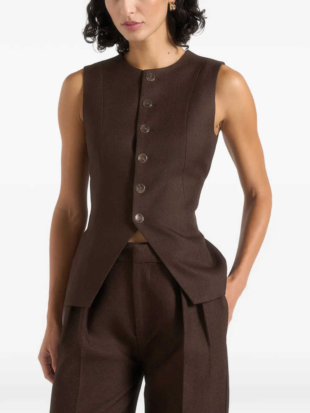 Manière De Voir tailored cinch-waist waistcoat - Marrone