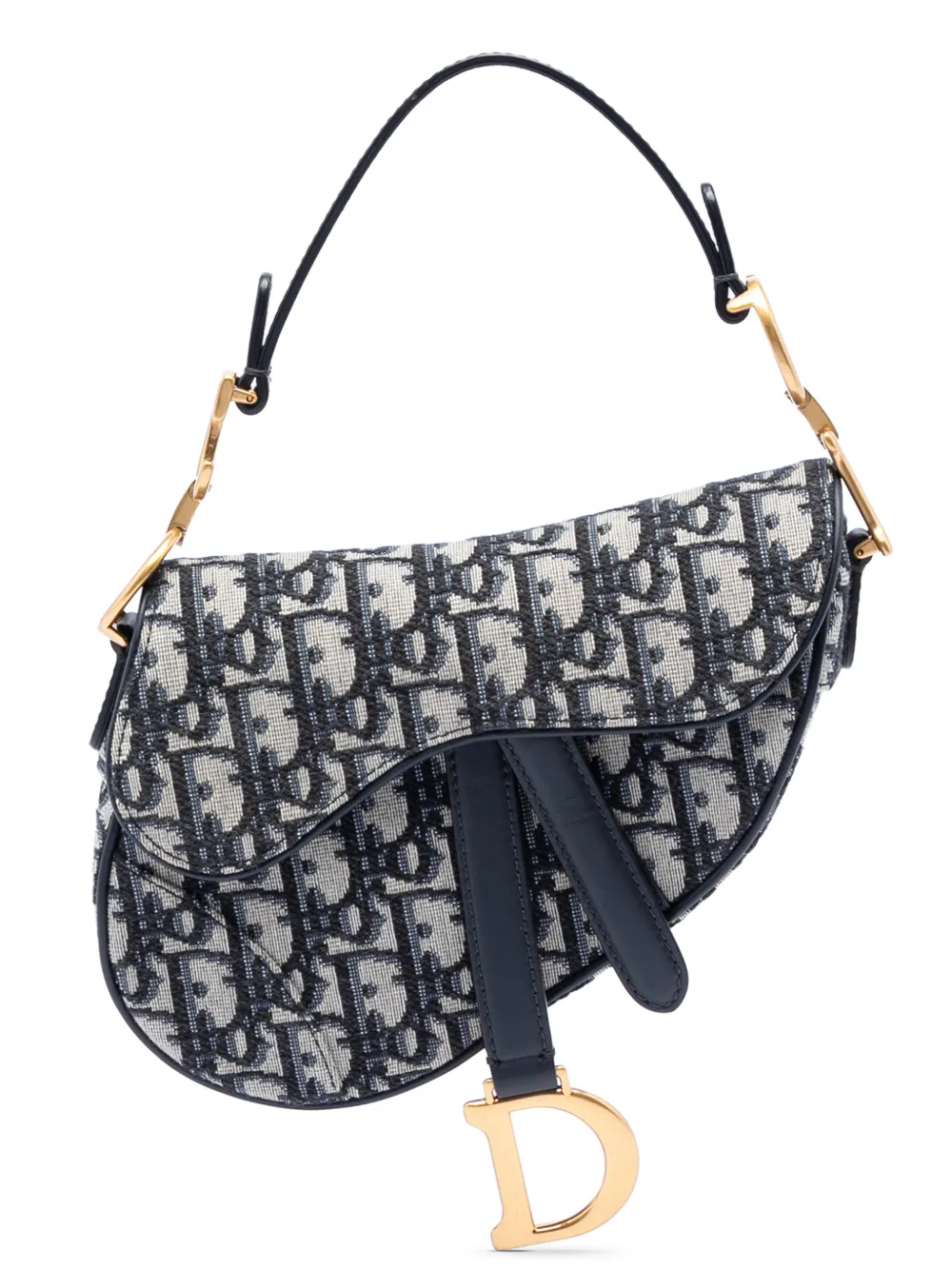 Christian Dior Pre-Owned 2020 Mini Oblique Canvas Saddle Bag satchel - Blau