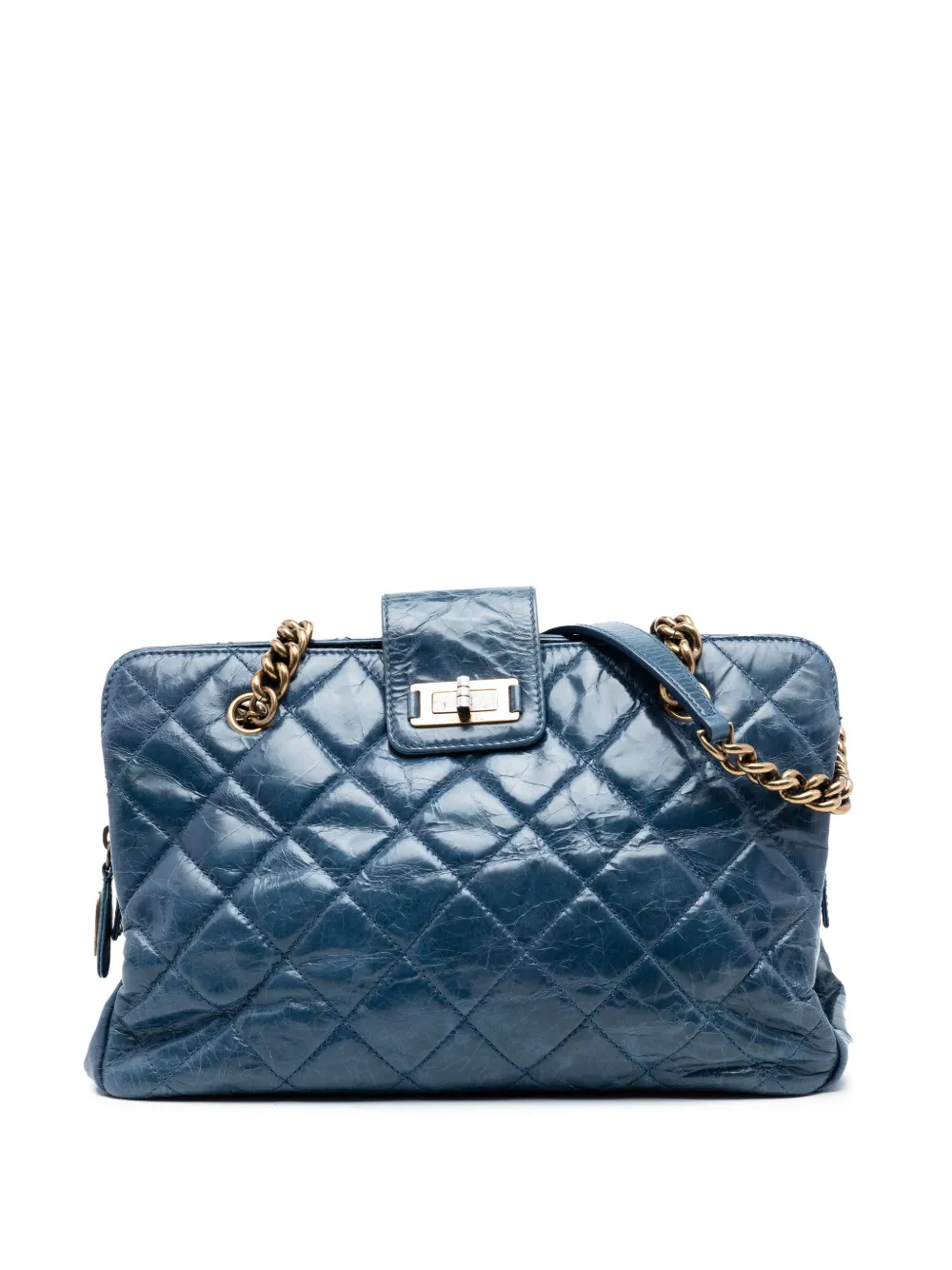 CHANEL Pre-Owned 2011 Quilted Aged Calfskin Reissue 2.55 tote bag - Blu