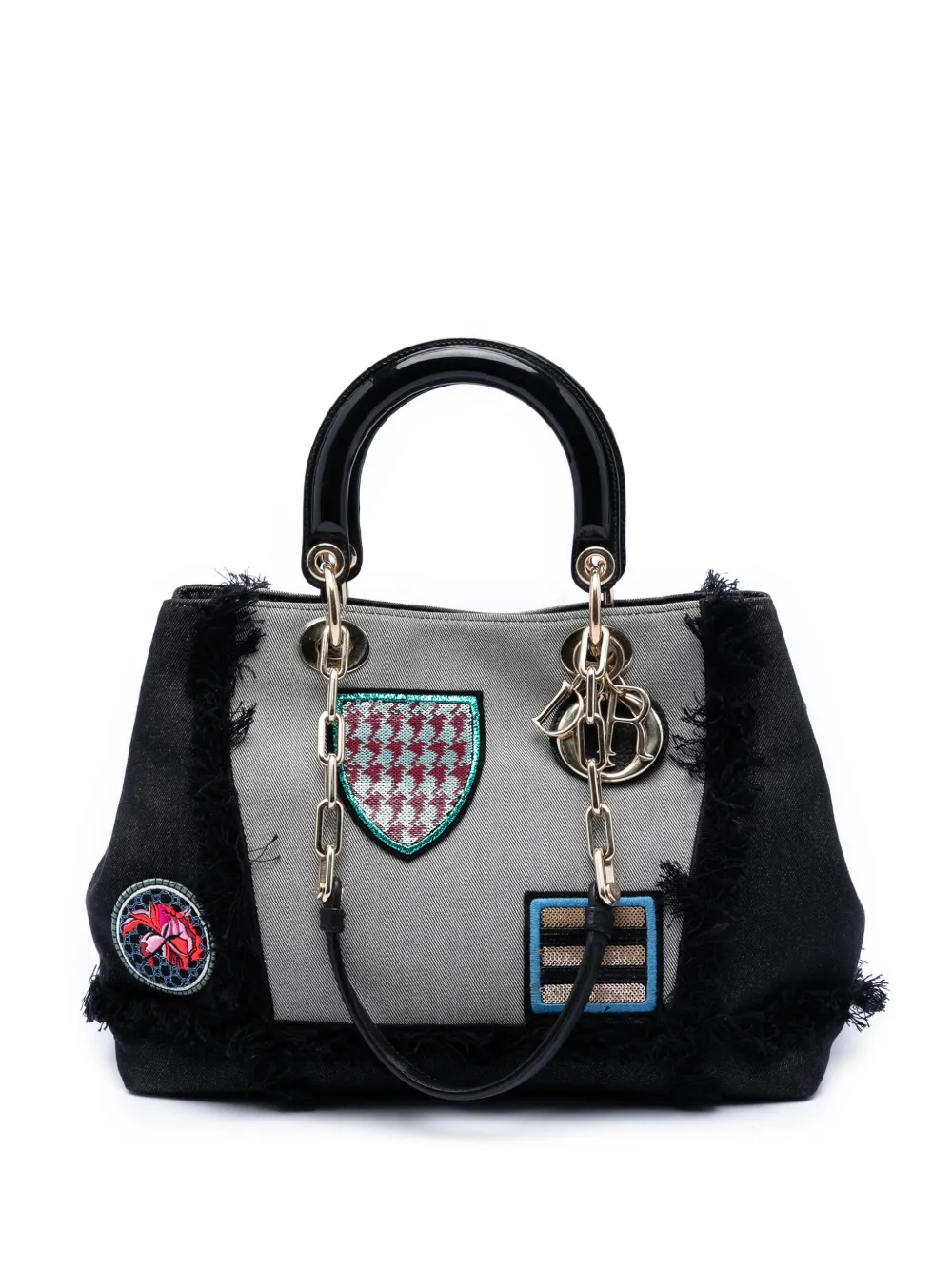 Christian Dior Pre-Owned 2015 Denim Patch D Light satchel - Nero