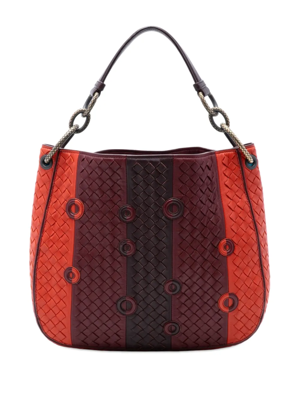 Bottega Veneta Pre-Owned 2012-2025 Multicolor Nappa Intrecciato Grommet Loop hobo bag - Red