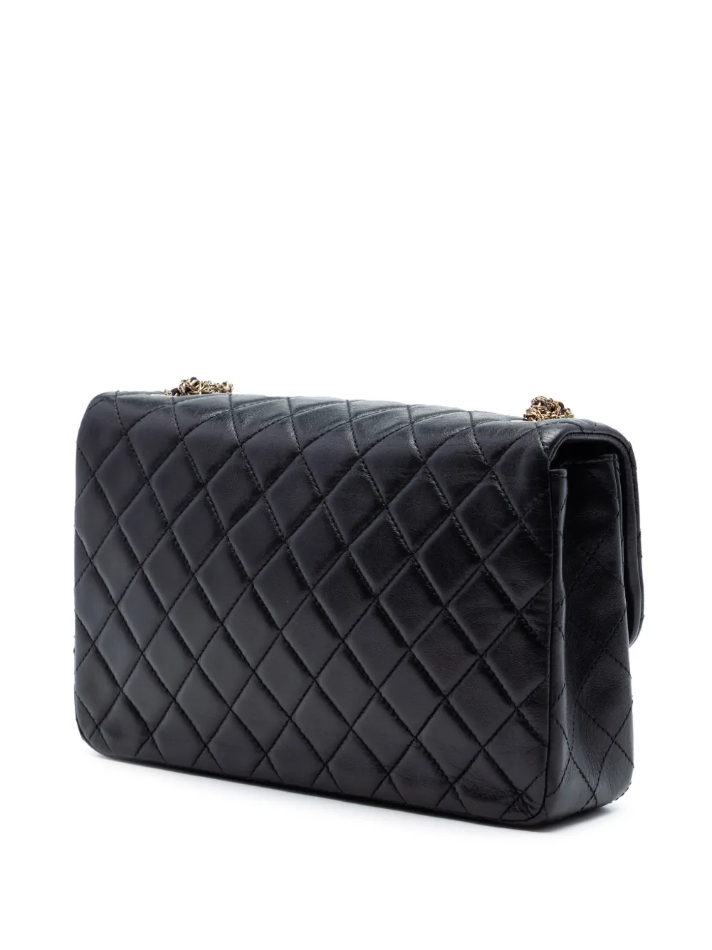  Chanel Pre-owned Borsa A Spalla Westminster Pearl Media In Pelle Di Agnello Trapuntata Con Battente 2015-2016 - Nero 