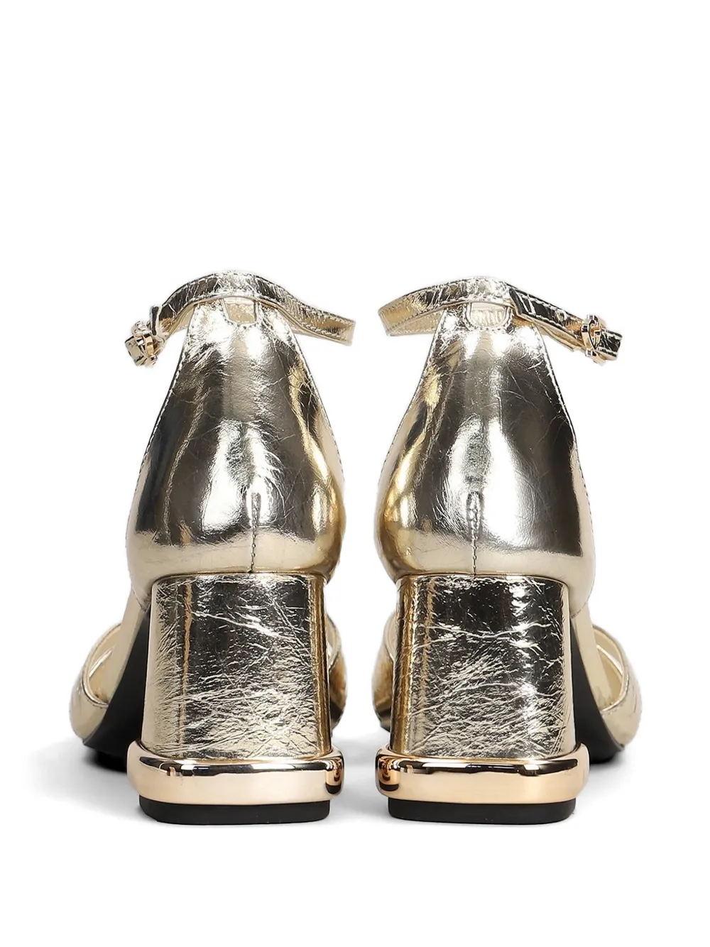 Gold & Rouge Cake sandalen met gekruiste bandjes en metallic-effect Goud