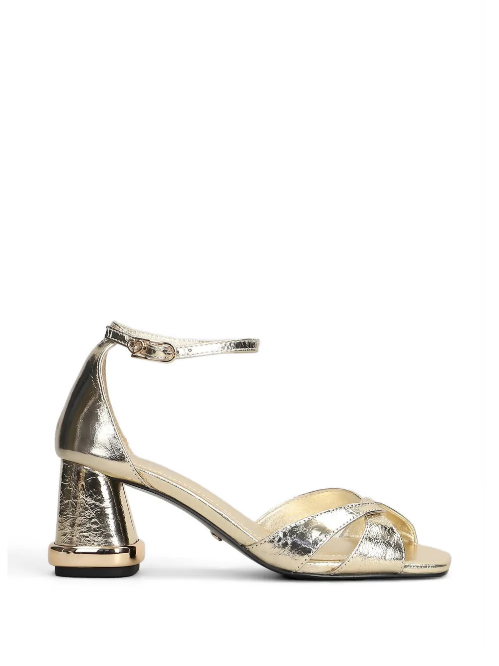 Gold & Rouge Cake sandalen met gekruiste bandjes en metallic-effect Goud