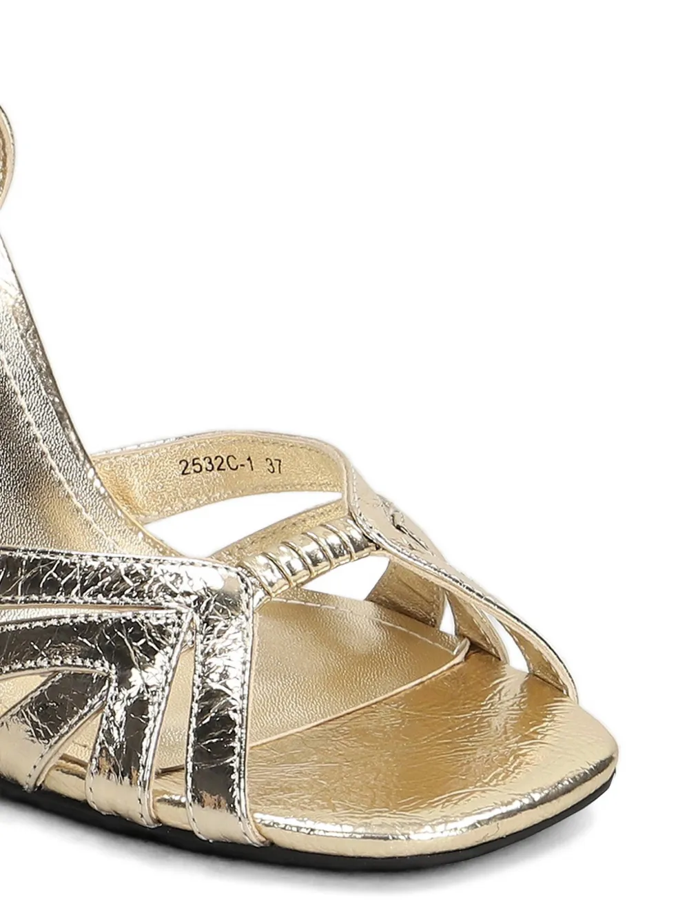 Gold & Rouge Ama sandalen met gekreukt effect Goud