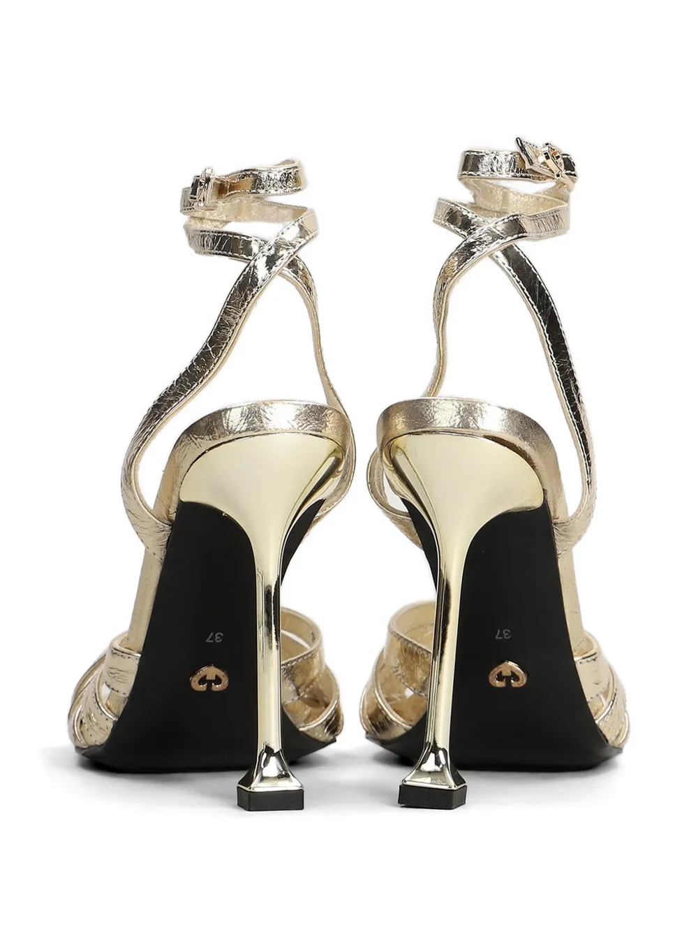 Gold & Rouge Ama sandalen met gekreukt effect Goud