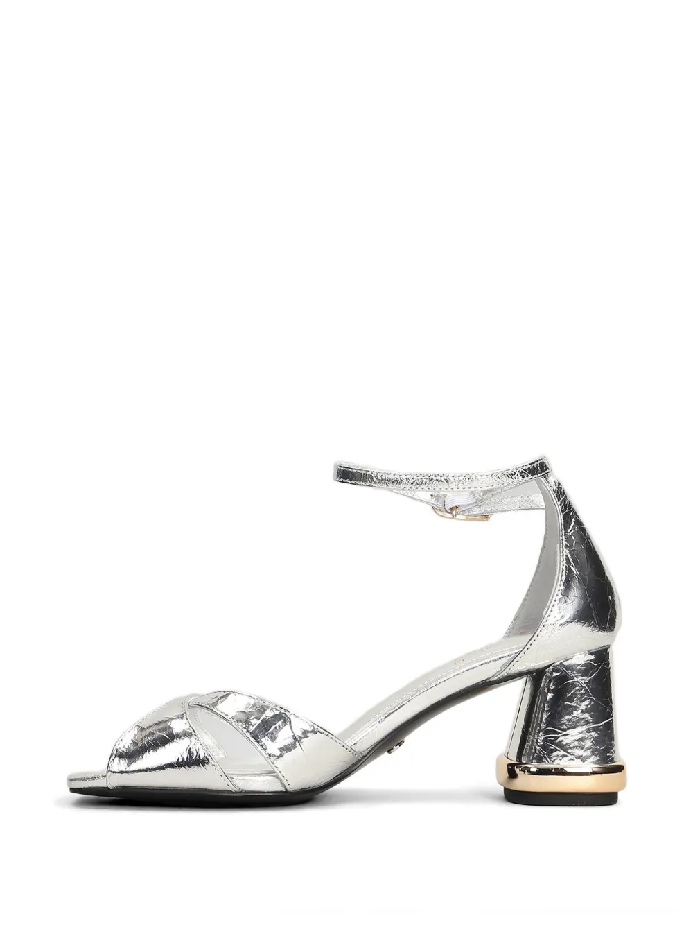 Gold & Rouge Cake sandalen met gekreukt effect Zilver