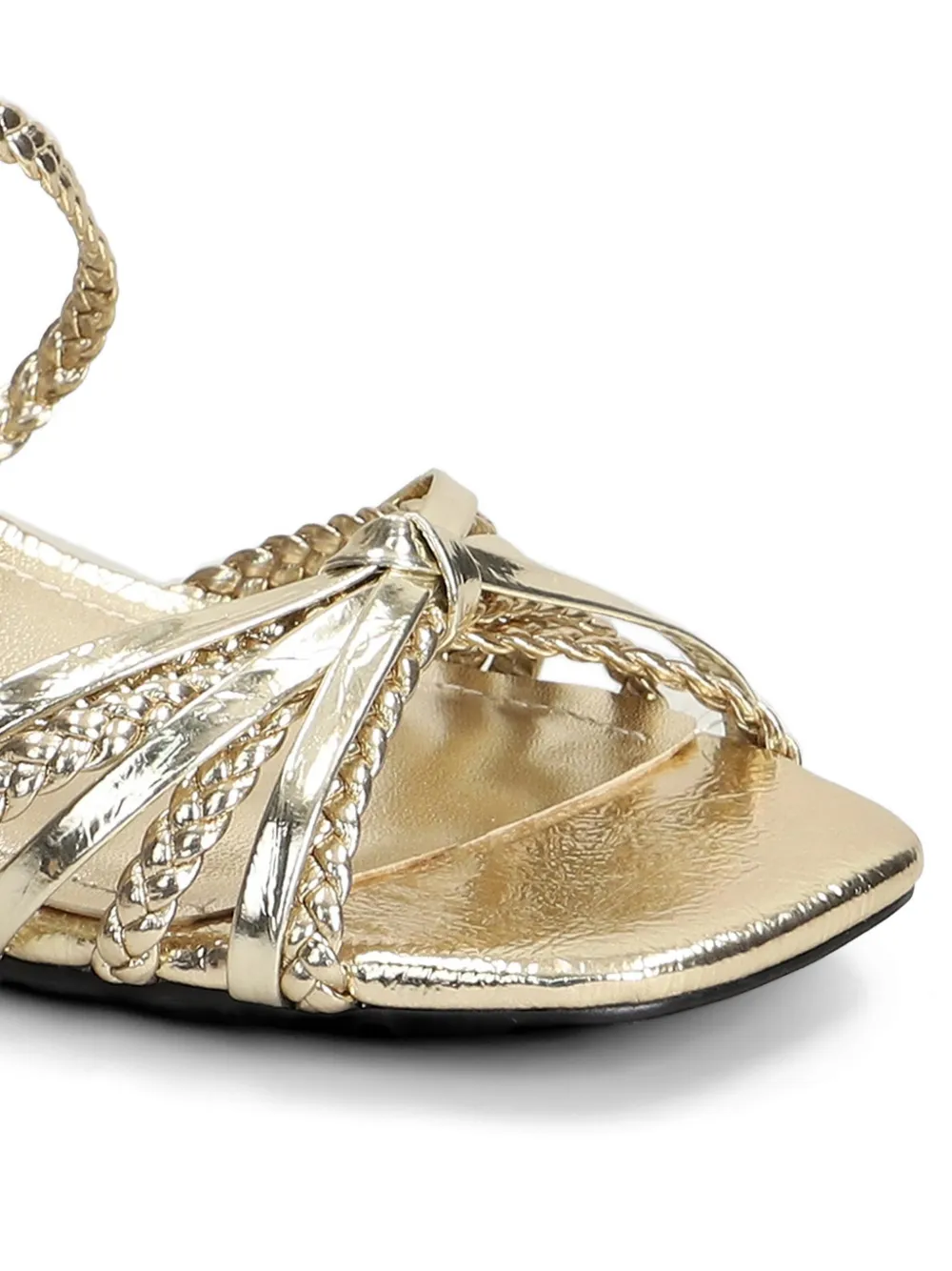 Gold & Rouge Flapim gevlochten sandalen met metallic afwerking Goud