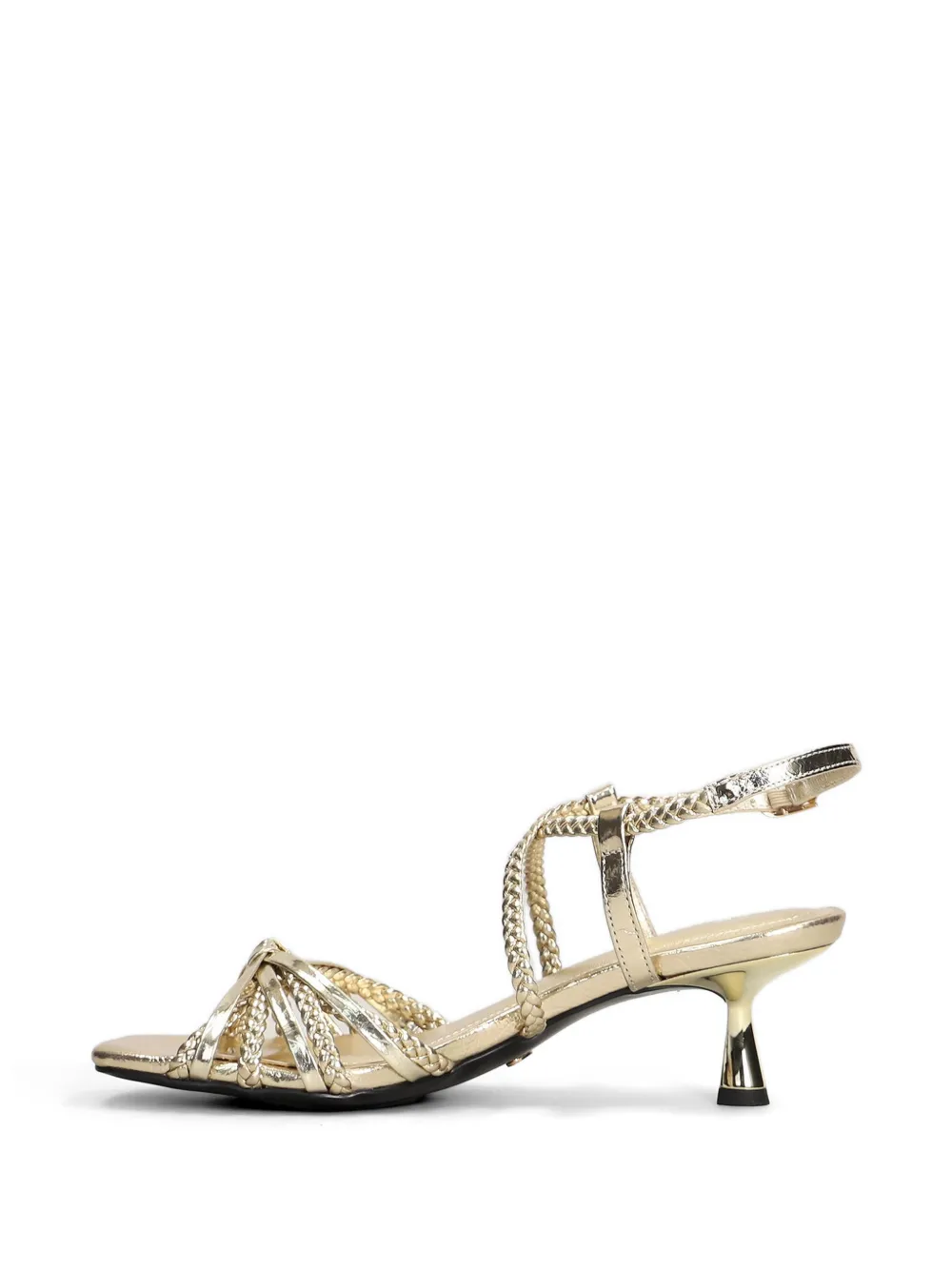 Gold & Rouge Flapim gevlochten sandalen met metallic afwerking Goud