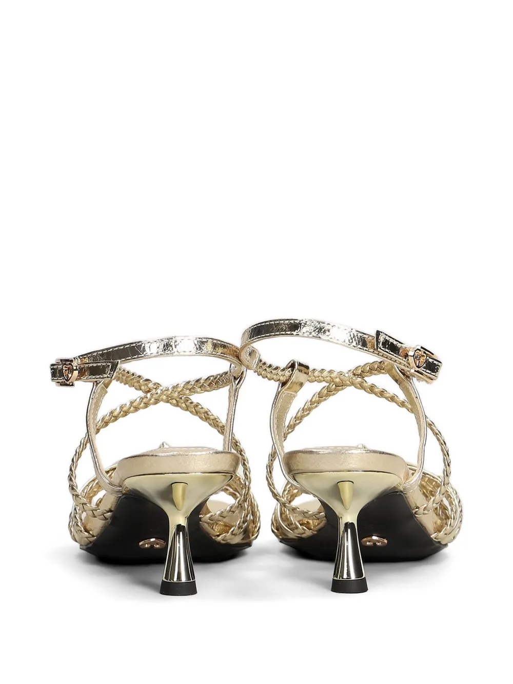 Gold & Rouge Flapim gevlochten sandalen met metallic afwerking Goud