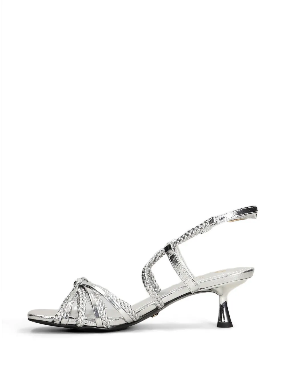 Gold & Rouge Flapi-M gevlochten metallic sandalen Zilver