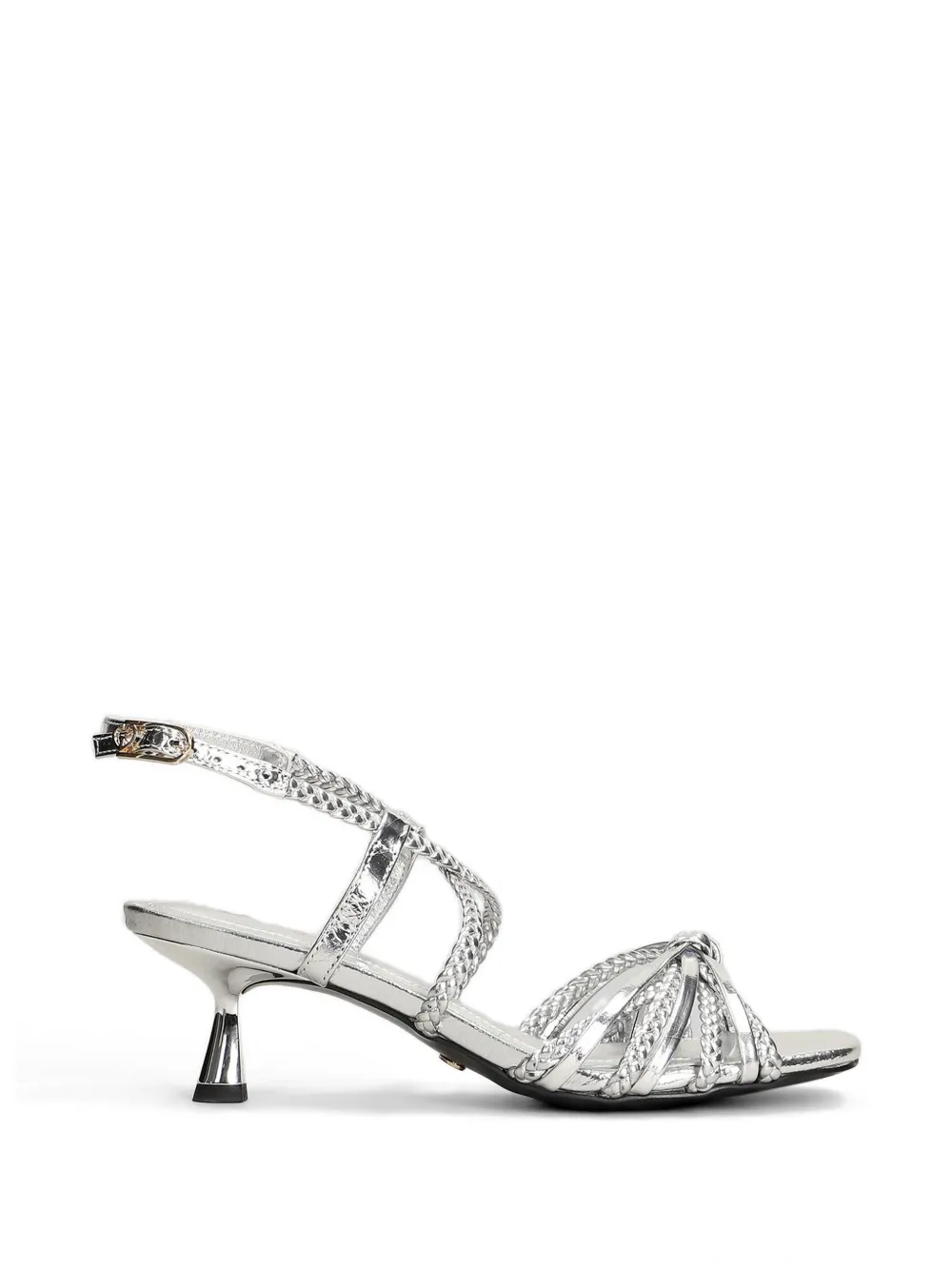 Gold & Rouge Flapi-M gevlochten metallic sandalen Zilver
