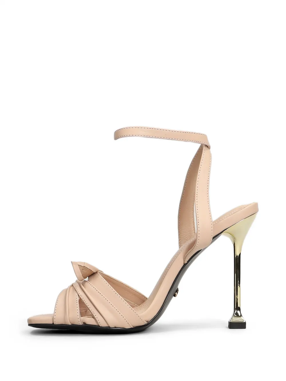 Gold & Rouge Naisa leren sandalen met strikdetail Beige