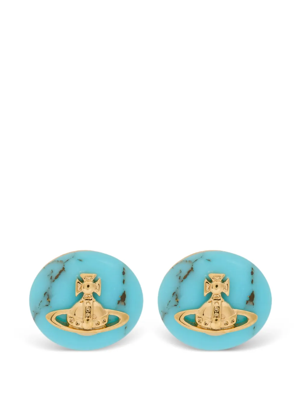 Vivienne Westwood orb-plaque stud earrings - Blau