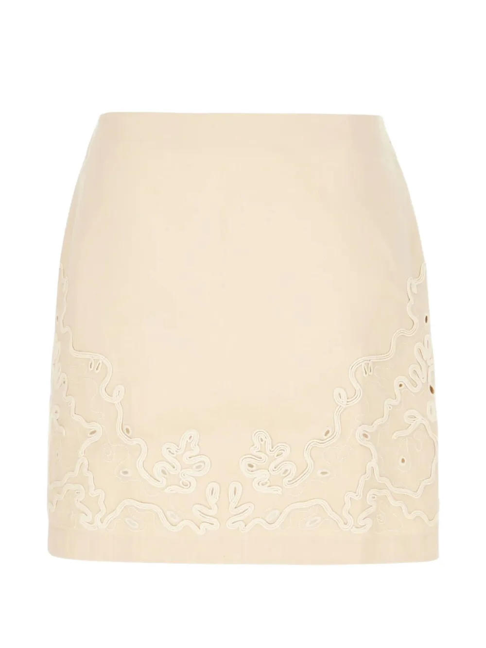 BOSS eyelet-embellished embroidered skirt - Toni neutri