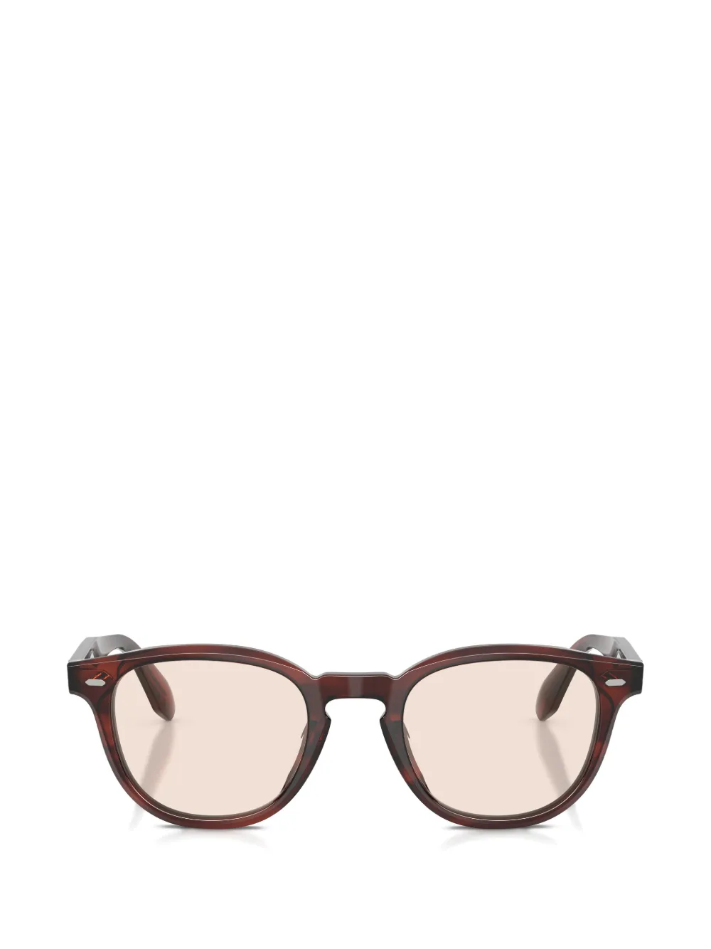 Oliver Peoples N.01 tortoiseshell-effect round-frame glasses - Marrone