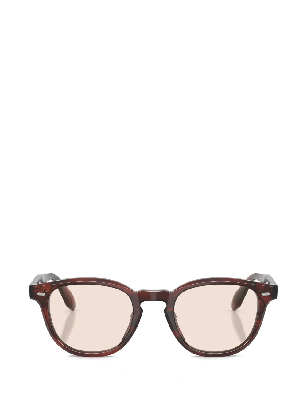 Oliver Peoples N.01 tortoiseshell-effect round-frame glasses - Marrone