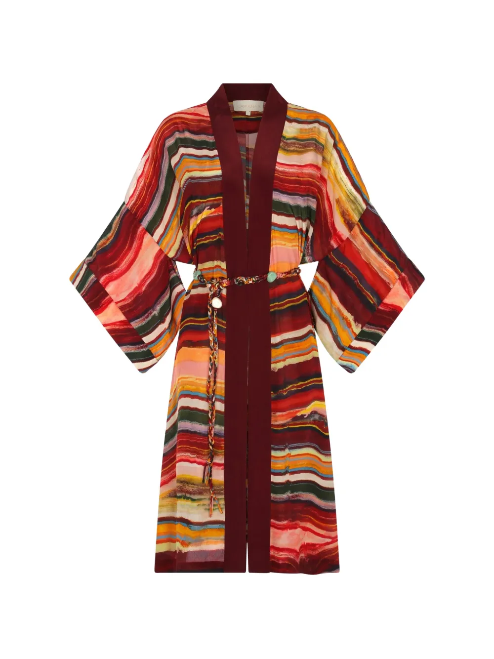 Carolina K Eden striped belted kimono - Rot