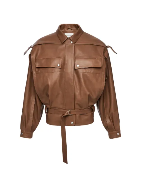 Magda Butrym belted leather jacket