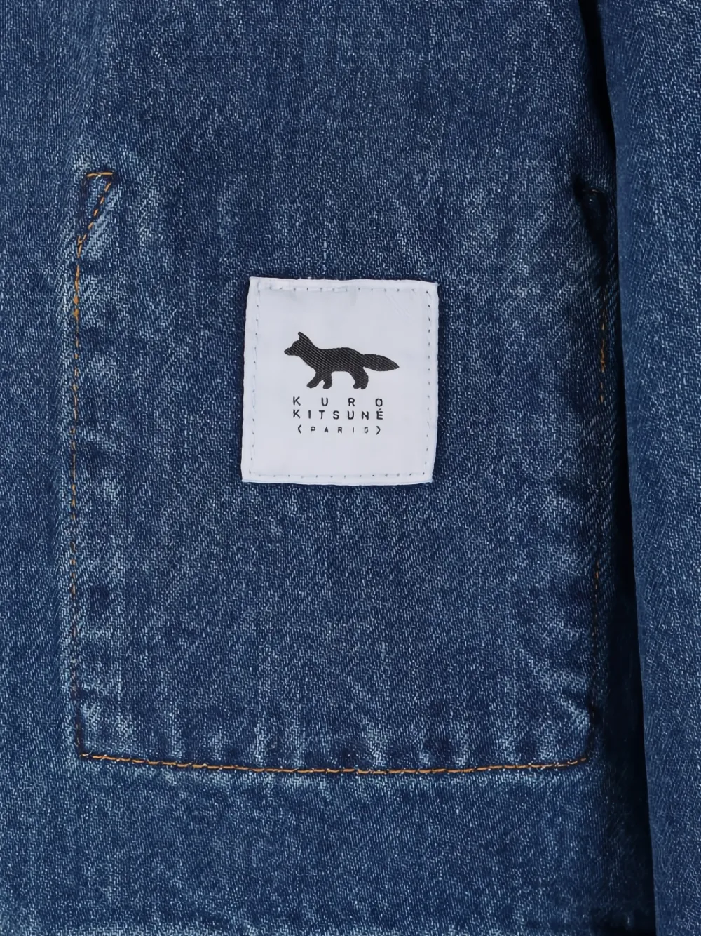 Maison Kitsuné x Kuro Selvedge denim jack Blauw