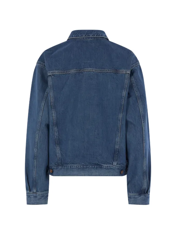 【kiochan】 Maison Kitsuné x Kuro Selvedge Denim Jacket | Blue | FARFETCH RO