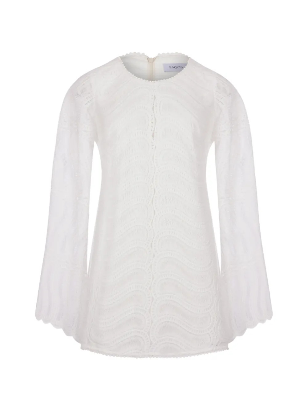 Raquel Diniz lace bell-sleeve dress - Bianco