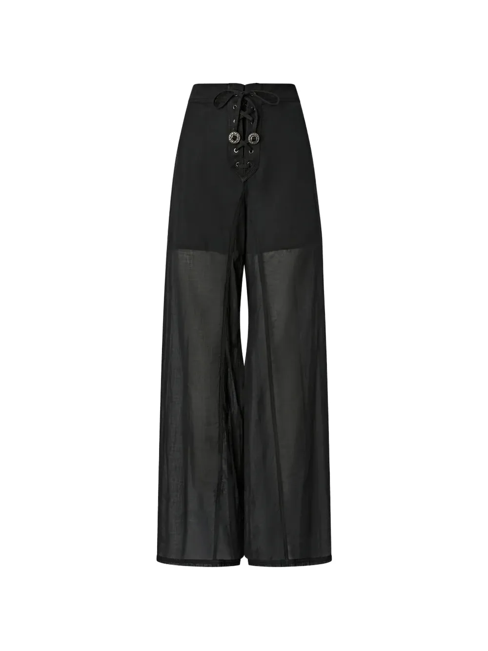 PINKO lace-up sheer trousers - Black