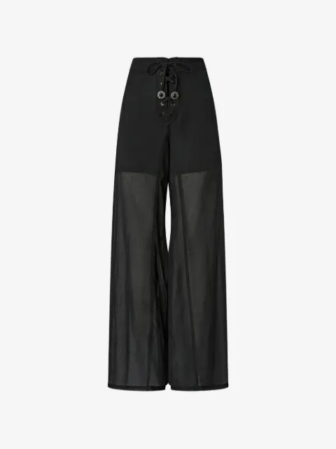 PINKO pantalon lacé à effet de transparence