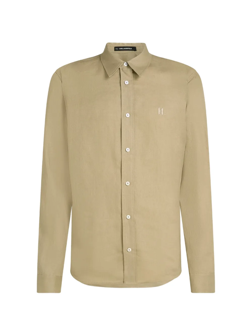 Karl Lagerfeld embroidered-logo shirt - Nude