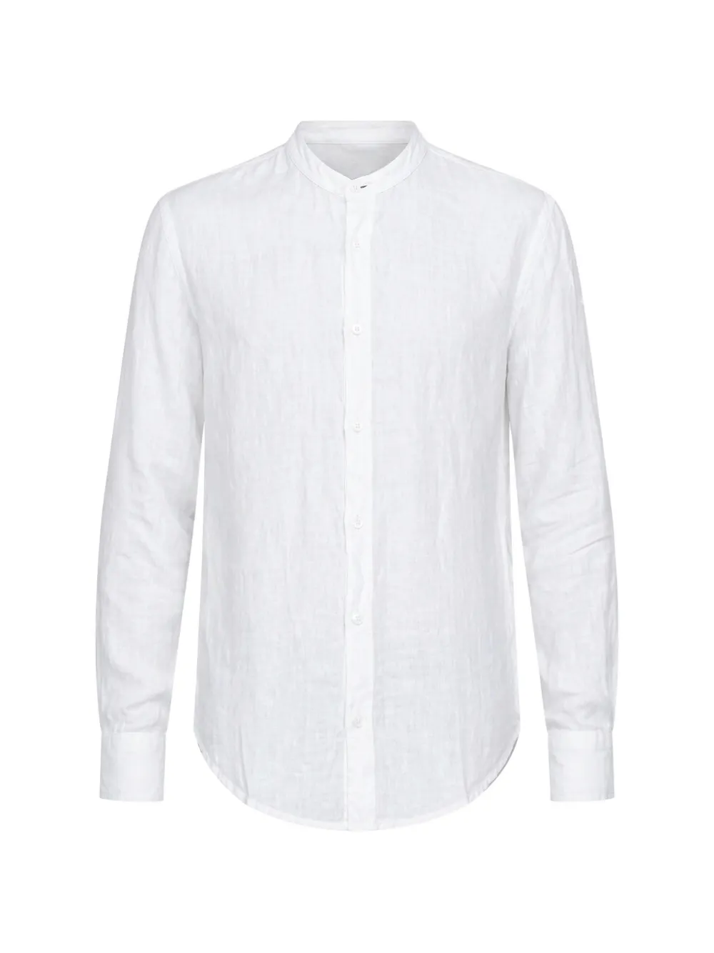 Blauer band-collar shirt - Weiß