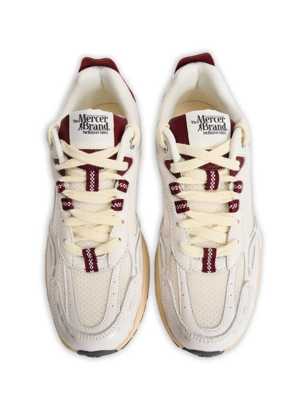 The Mercer Brand The Re-Run sneakers met vlakken Beige