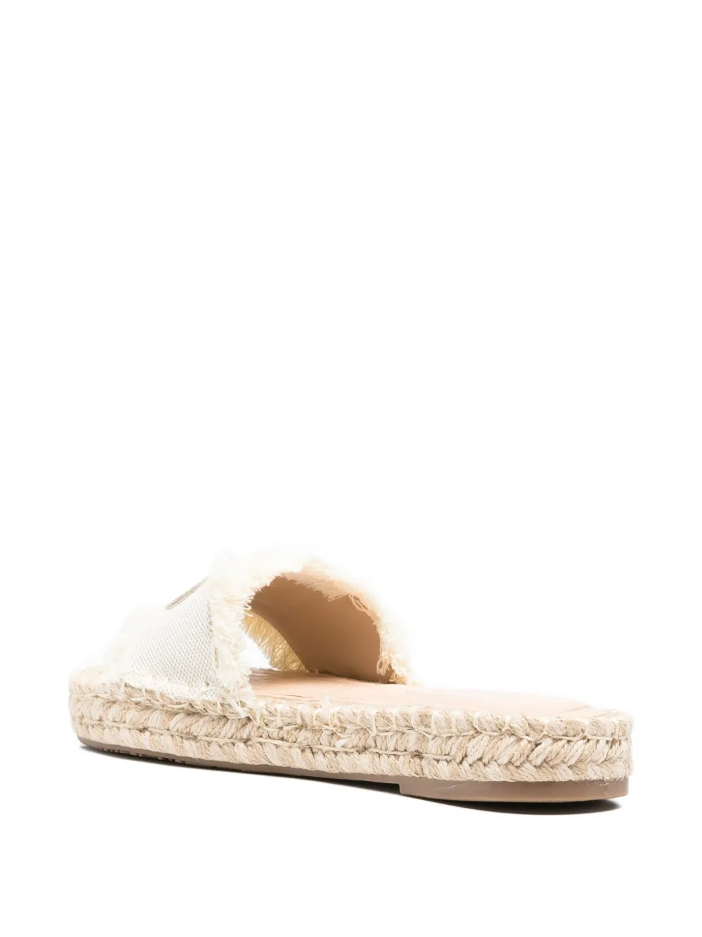 LIU JO Paros logo-plaque frayed espadrilles Beige