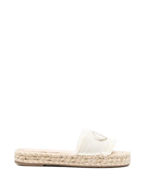 LIU JO Paros logo-plaque frayed espadrilles