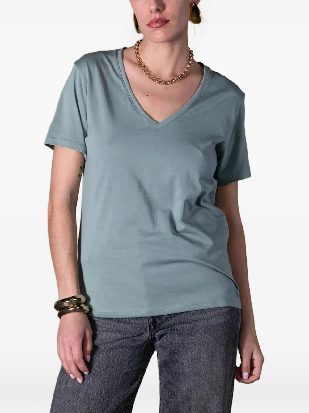 ANONYM APPAREL Romy V-neck T-shirt - Grün