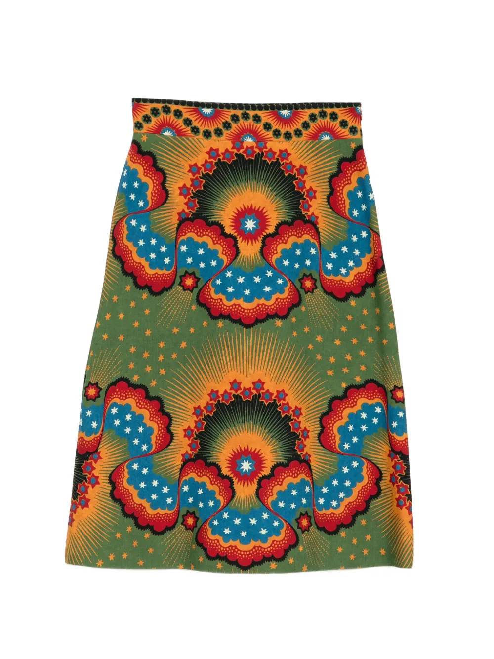 Valentino Garavani Pre-Owned 2016 star-print midi skirt - Verde