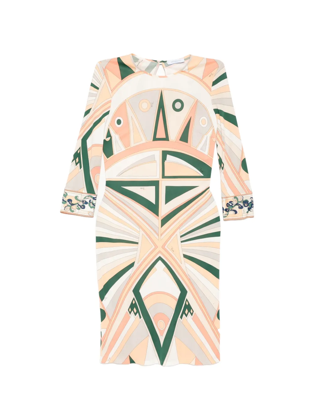 PUCCI Pre-Owned geometric-print midi dress - Toni neutri