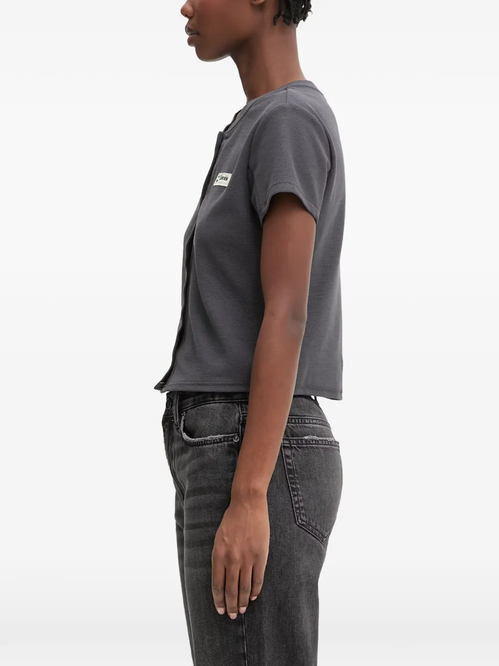 Columbia Acker Rock wafelgebreid T-shirt met logopatch Grijs