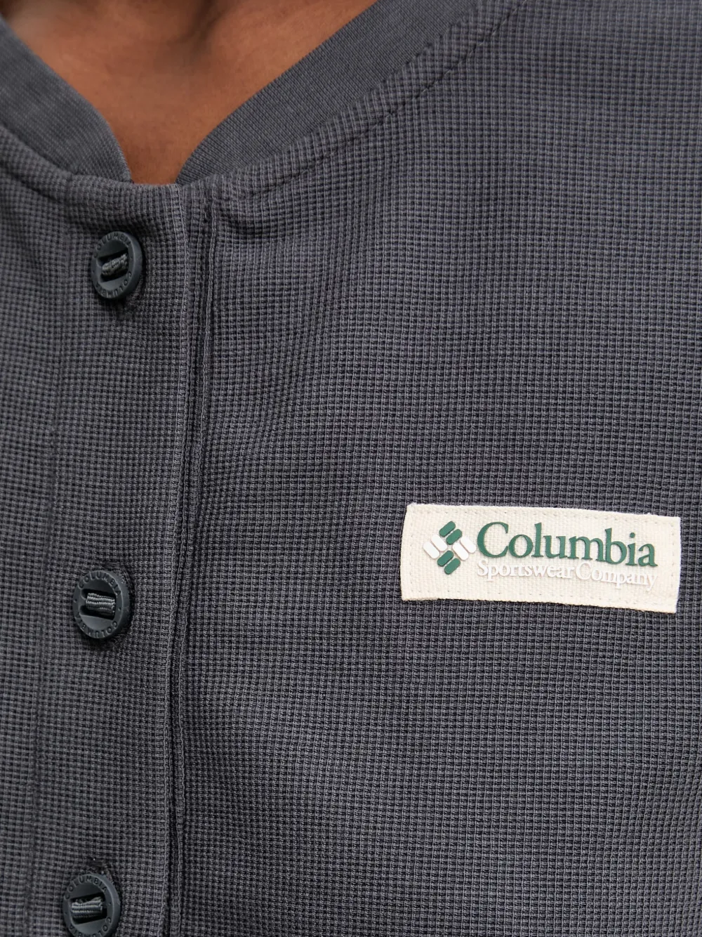 Columbia Acker Rock wafelgebreid T-shirt met logopatch Grijs