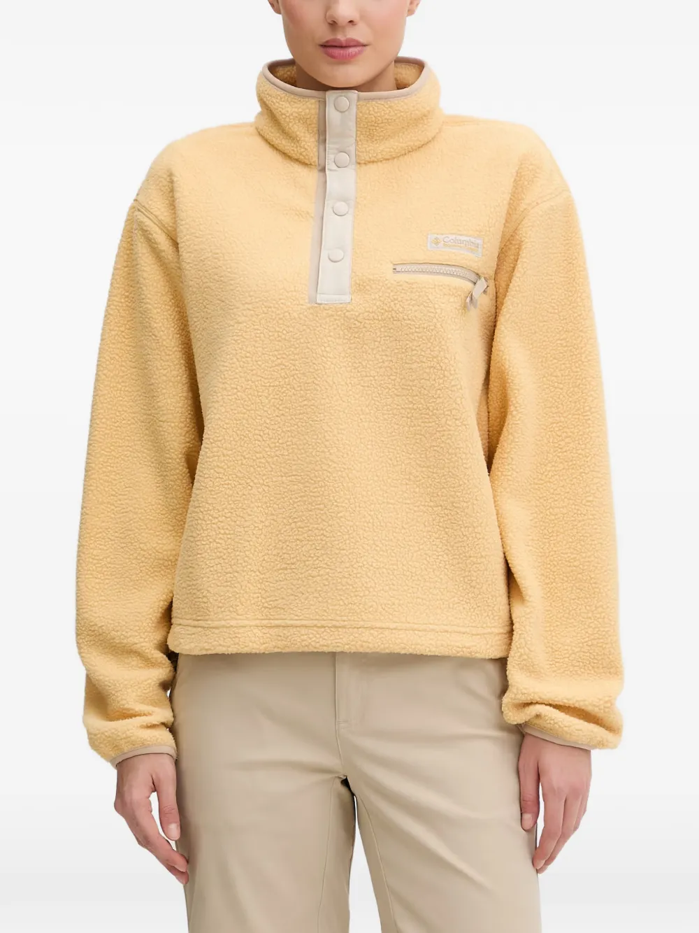 Columbia Helvetia Fleecepullover mit Logo-Patch - Gelb