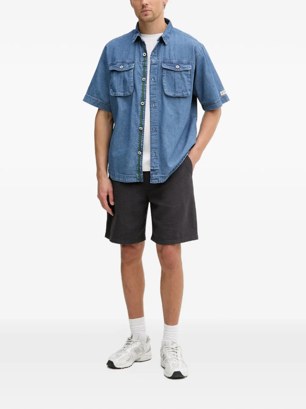 Columbia Acker Rock short-sleeved denim shirt jacket Blauw
