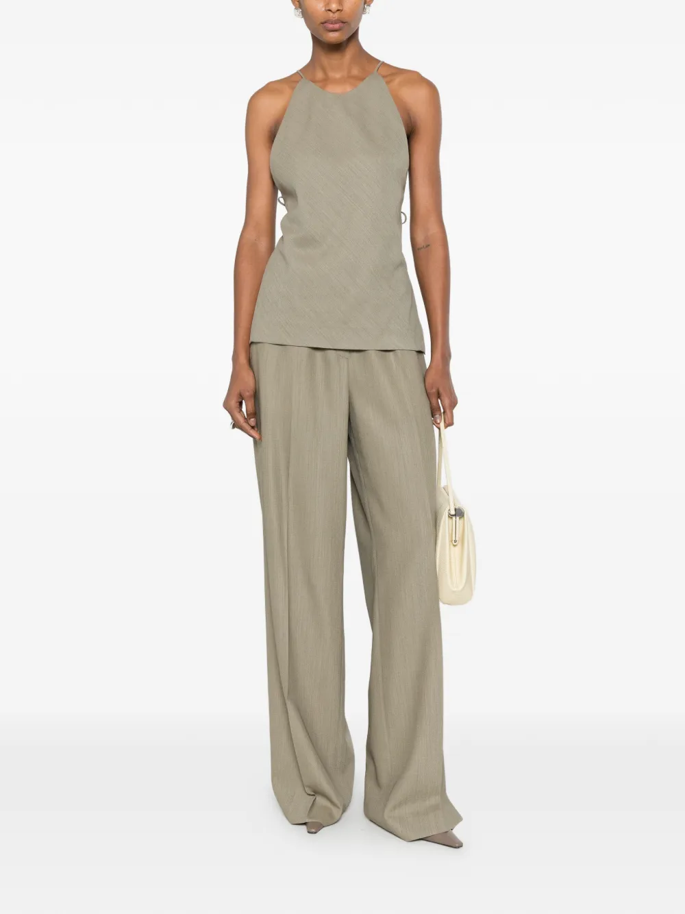 Calvin Klein Collection Fernanda Wide-leg Trousers in Neutrals, view 2