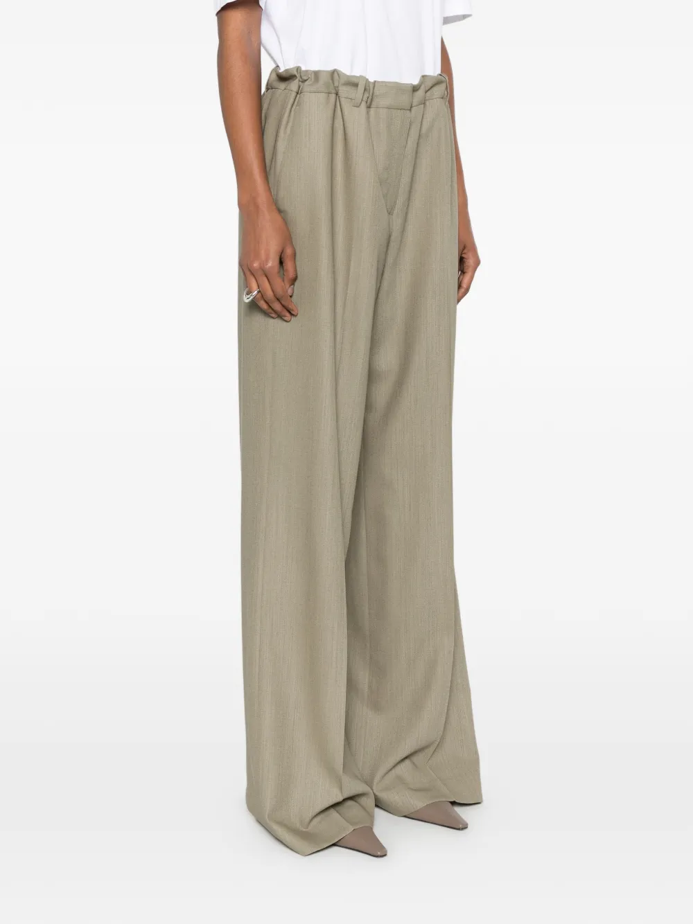 Calvin Klein Collection Fernanda Wide-leg Trousers in Neutrals, view 3
