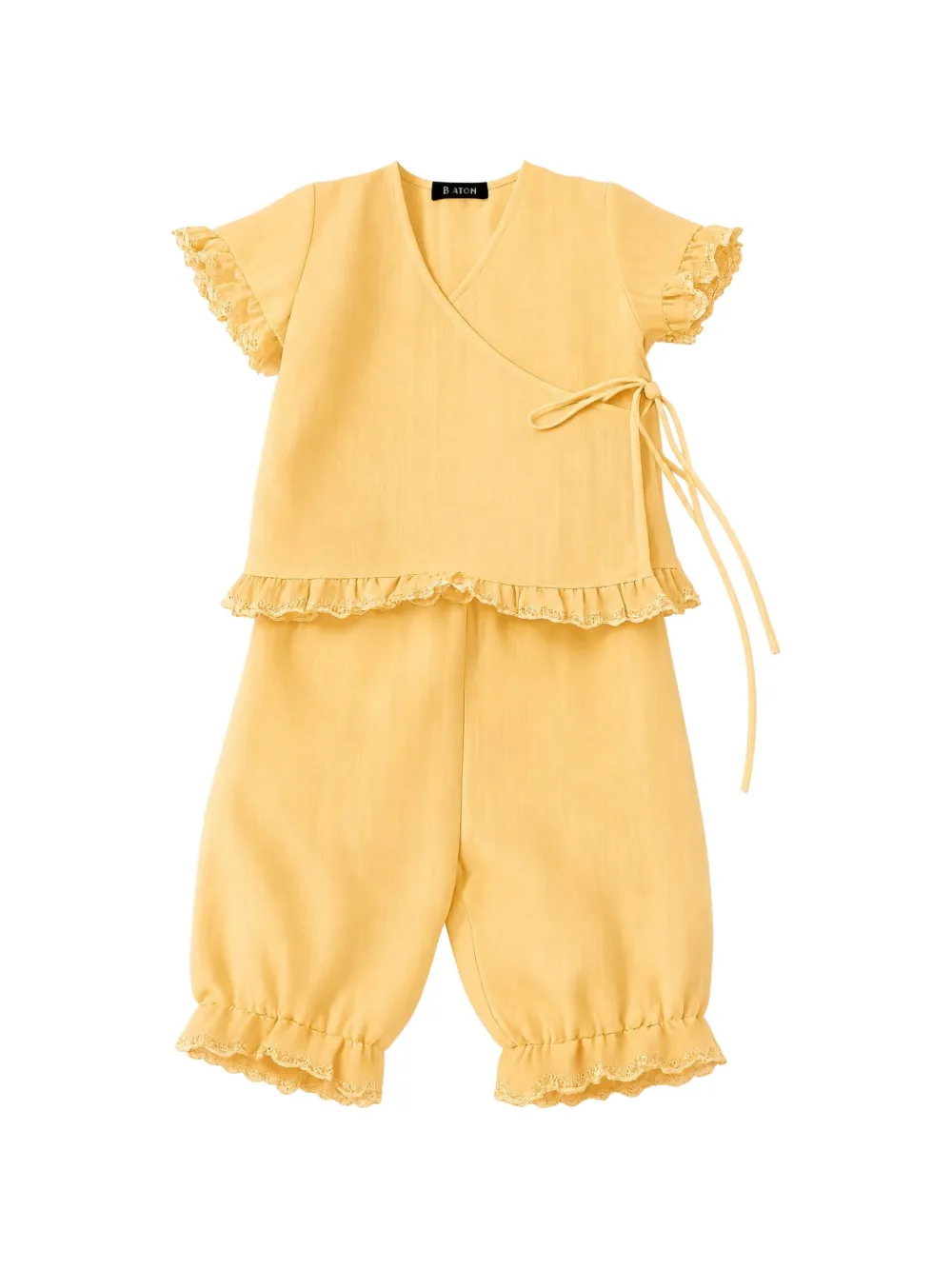 JESURUM BABY Set blusa e pantaloni con ruches - Giallo