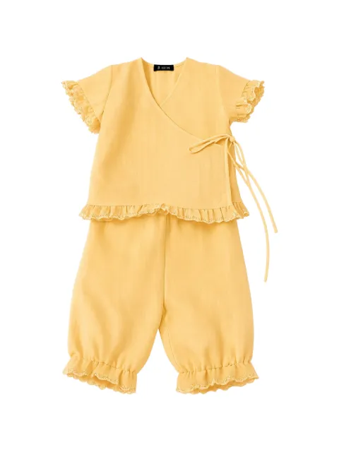 JESURUM BABY conjunto de blusa y pantalones con ribete de volantes