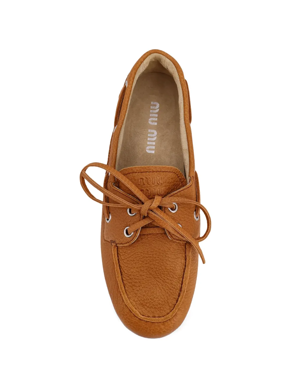 Miu lace-up logo-embossed loafers Bruin