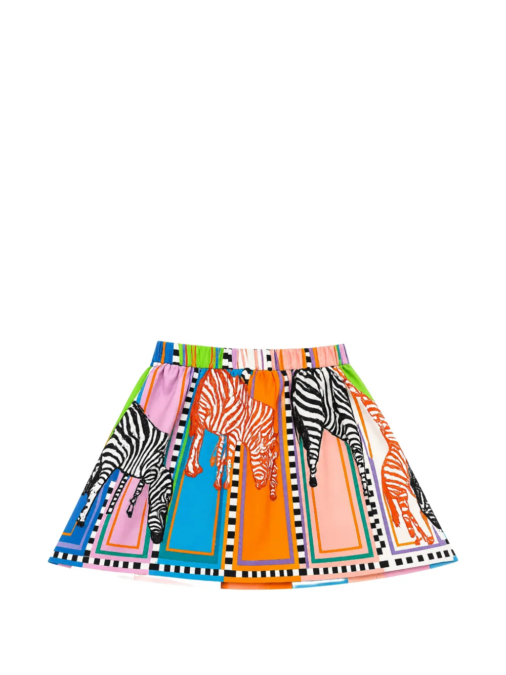 Stella Jean Kids zebra-print A-line skirt - Arancione